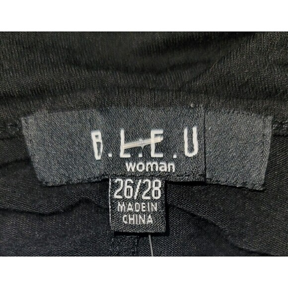 B.L.E.U. Women's Metal Accents Long Sleeve Black Blouse Size 26/28 - Picture 7 of 11
